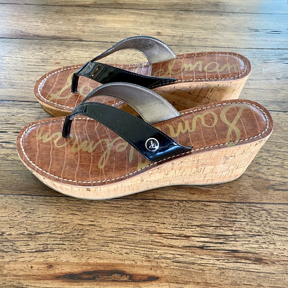 Sam Edelman Black Cork Wedge - Picture 6 of 8